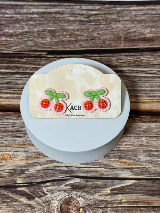 Cottagecore Cherry Stud Earrings