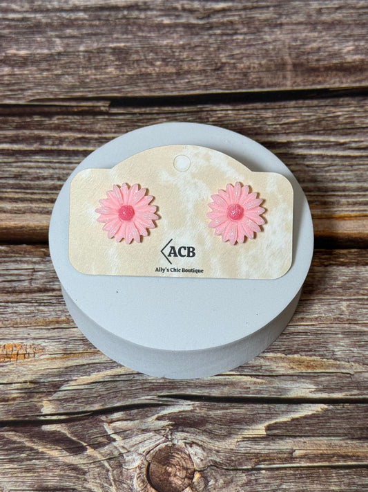 Sparkly Flower Stud Earrings