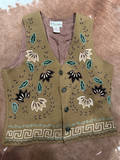 Classique Embroidered Wool Vest