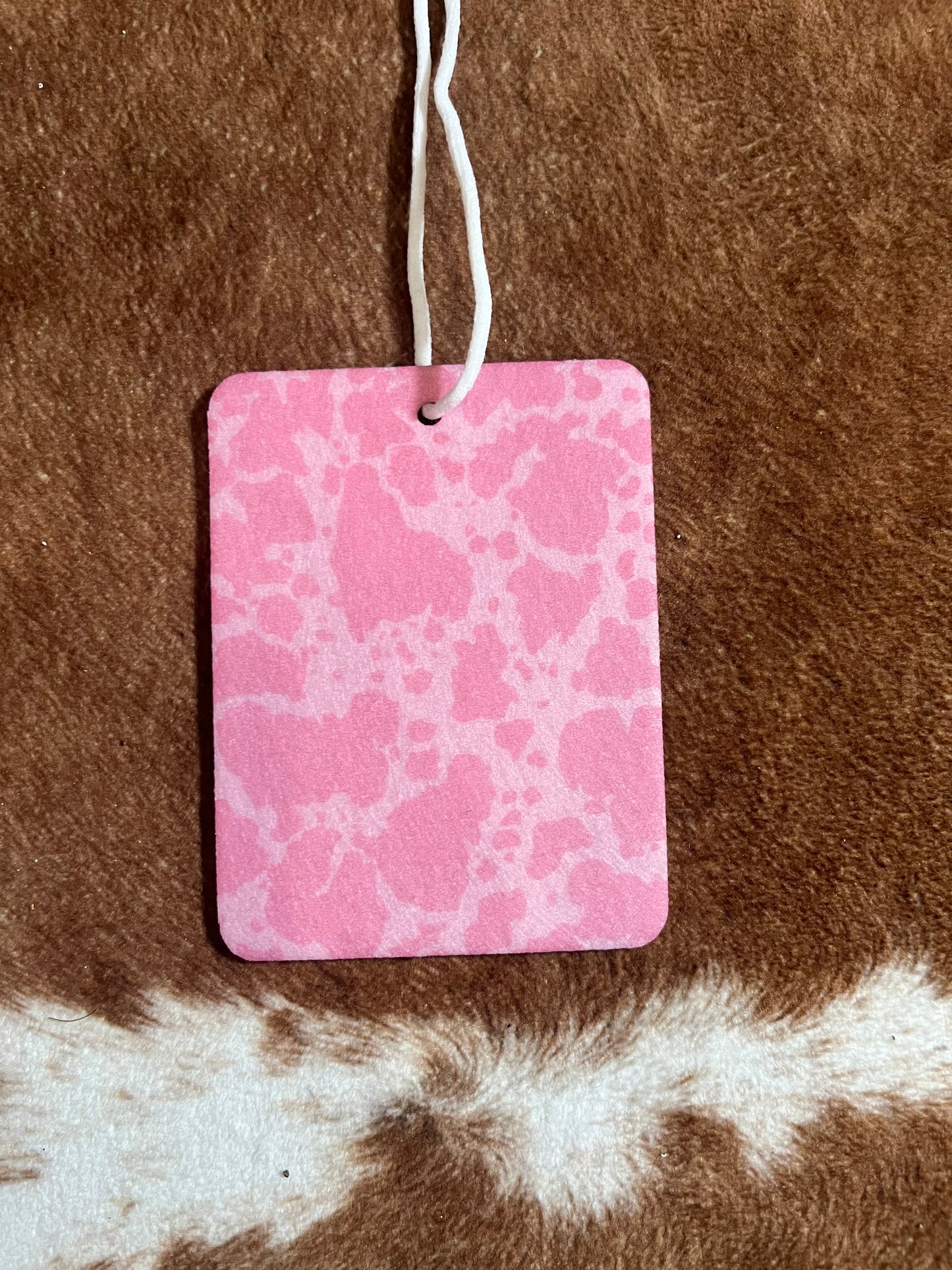 Pink Cow Print Car Freshener