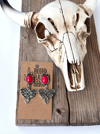 Boot Stitch Drop Earrings