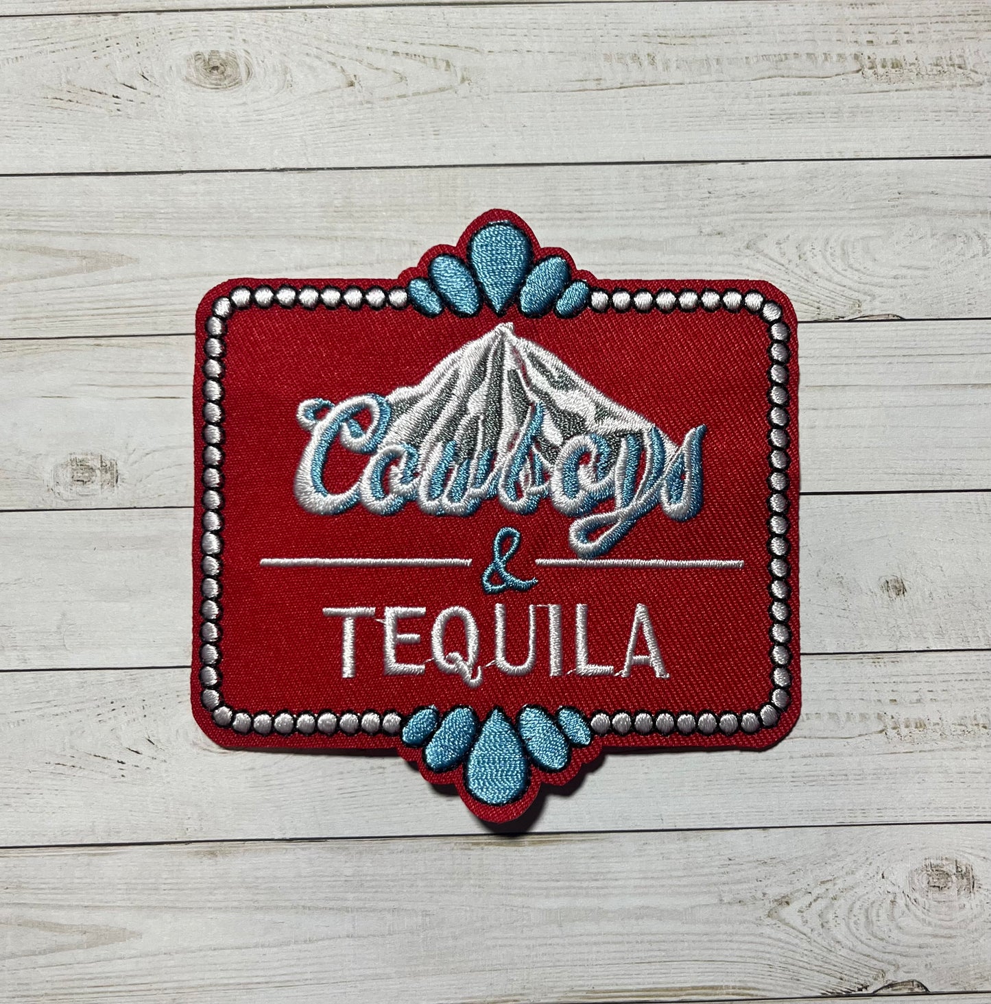 Red and Turquoise Cowboys & Tequila Patch