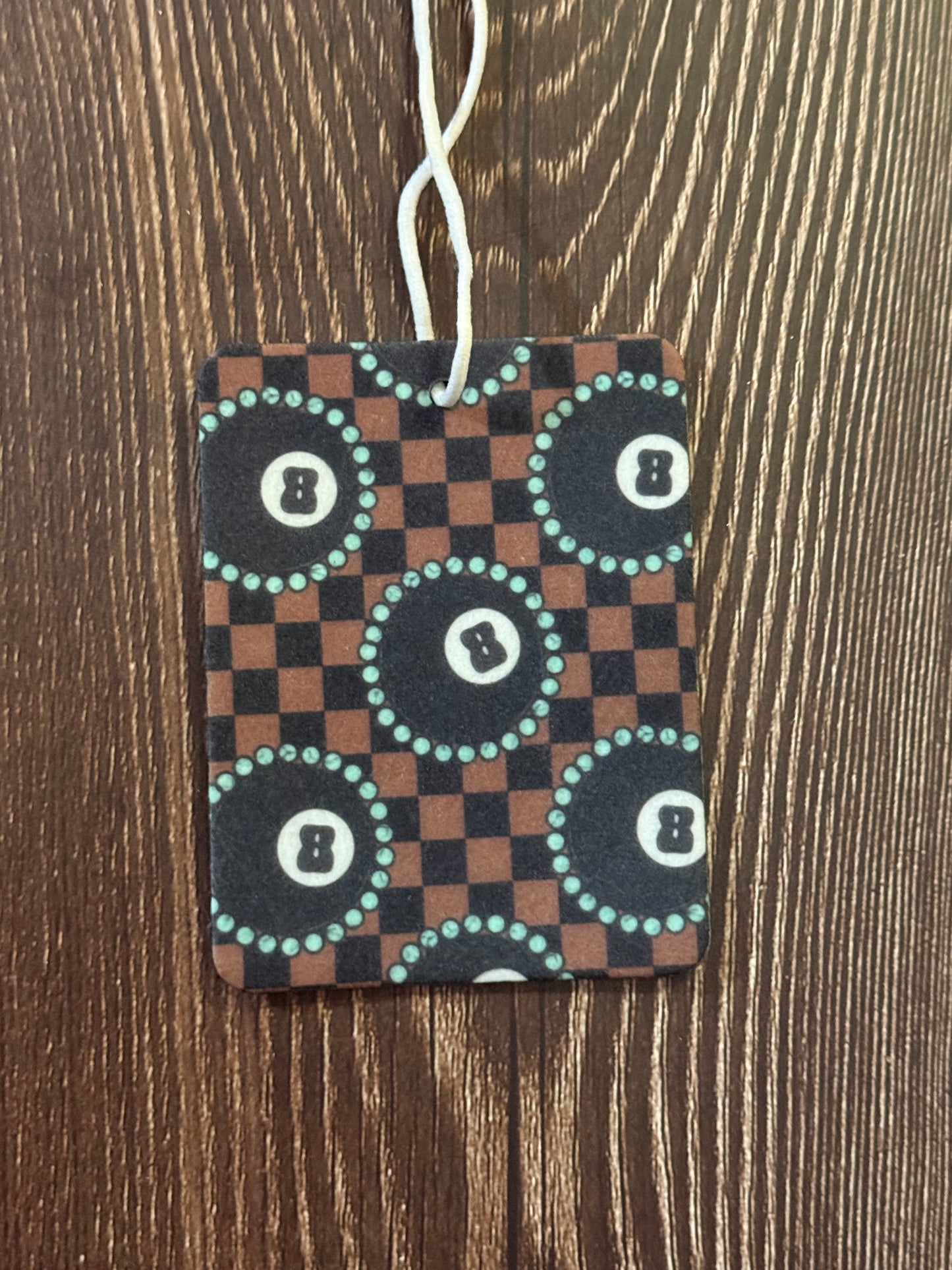Checkered 8 Ball Car Freshener