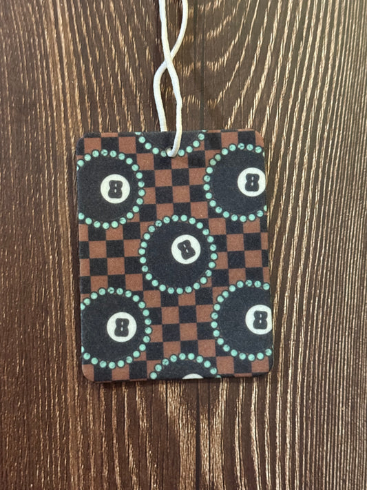 Checkered 8 Ball Car Freshener