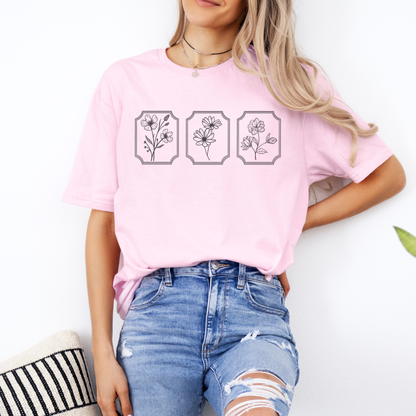 Framed Wildflowers Graphic T-shirt