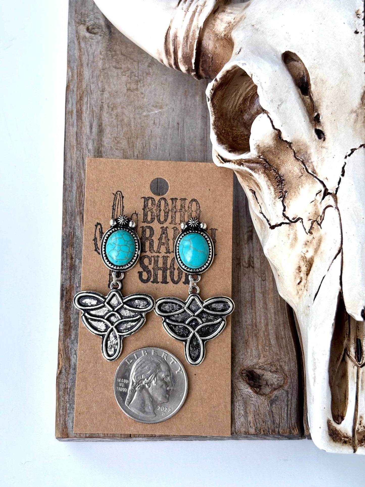 Boot Stitch Drop Earrings