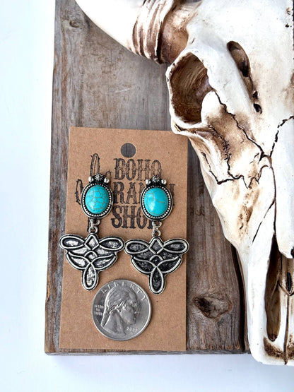 Boot Stitch Drop Earrings