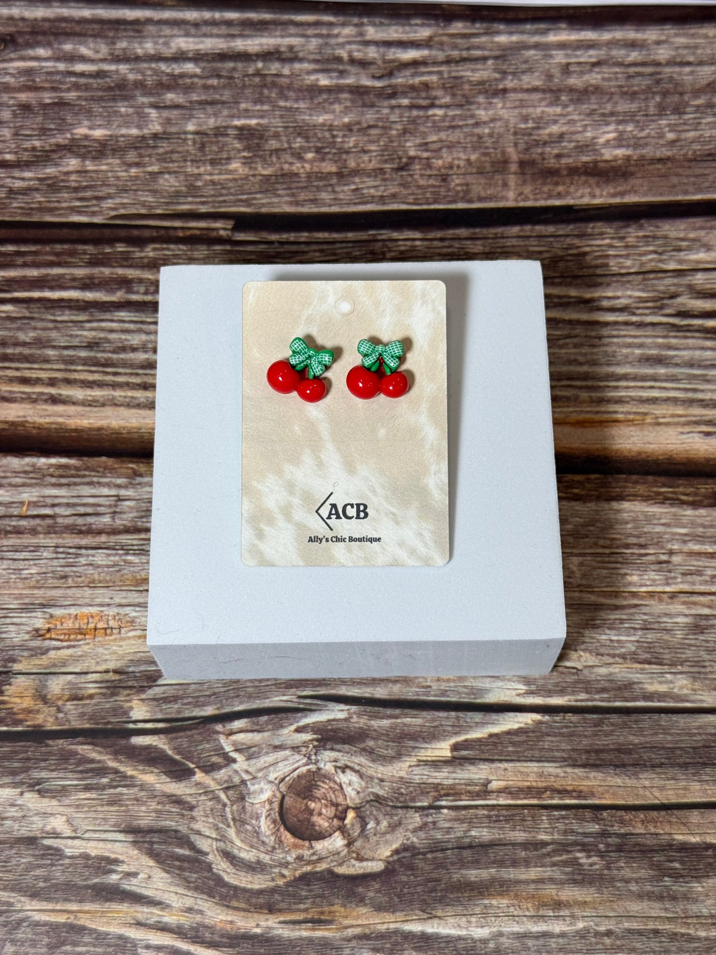 Mini Cherry Stud Earrings