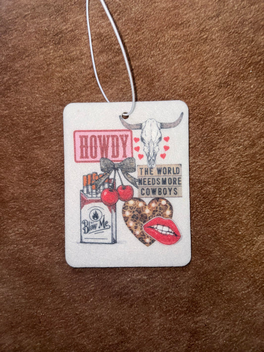 Tan Western Collage Car Freshener