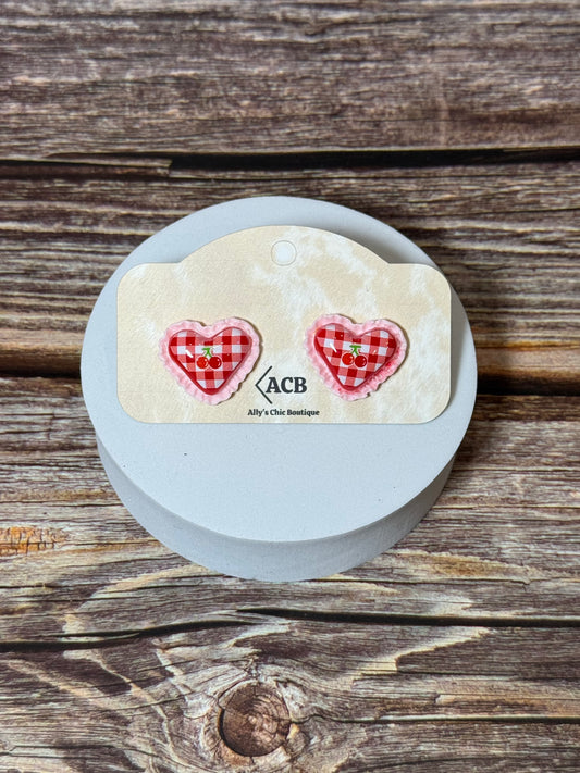 Cottagecore Heart Stud Earrings