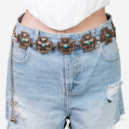 Thick Cross Chain Belt