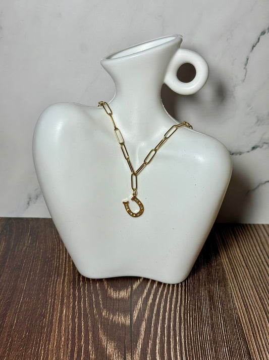 18K Gold Plated Horseshoe Necklace