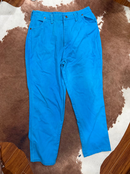 Wrangler Made in USA Bright Blue Western Jeans
