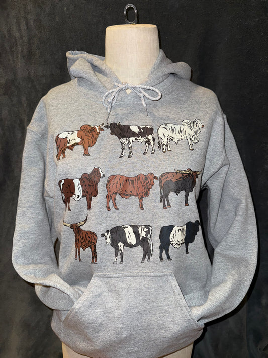Cow Types Hoodie