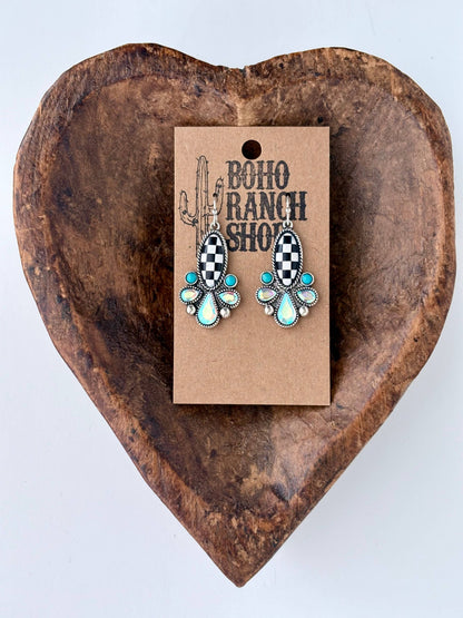Western Style Playing Card Dangle Earring