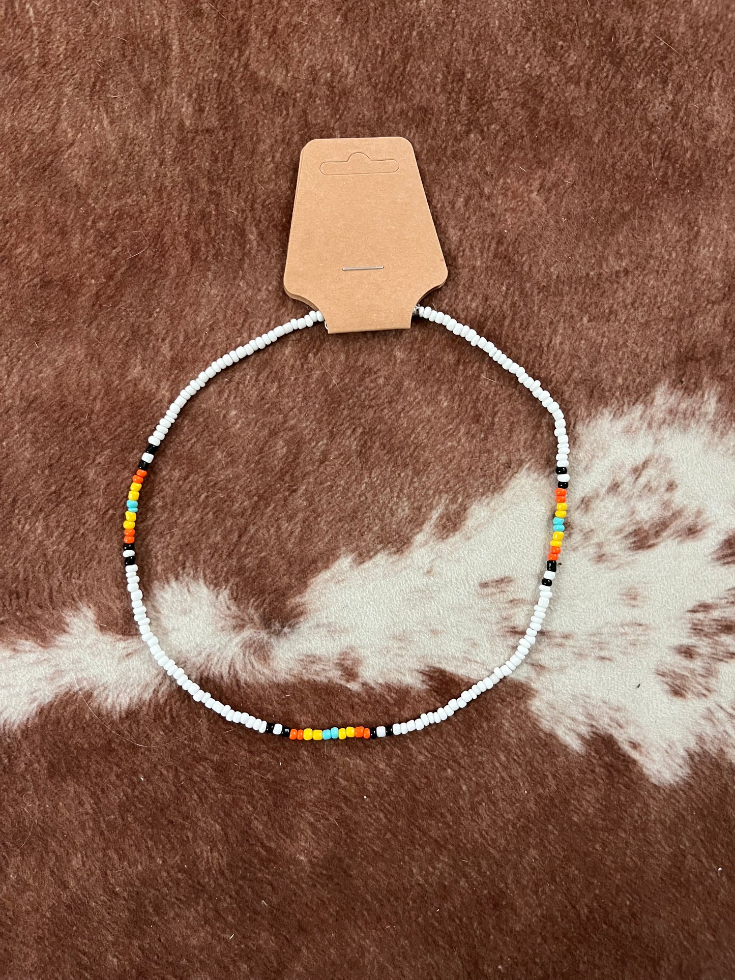 Lone Rider Seed Bead Choker Necklace