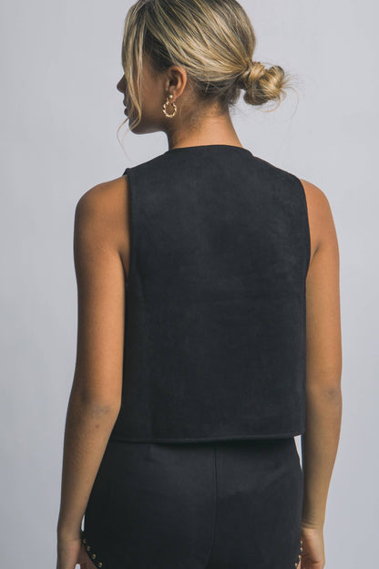 Studded Western Suede Vest