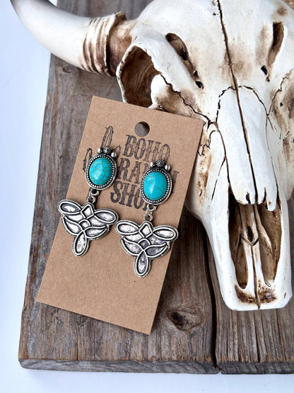 Boot Stitch Drop Earrings