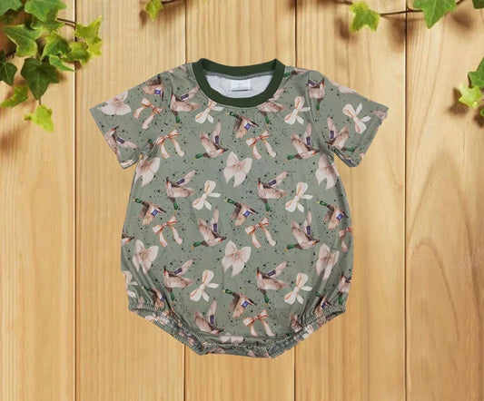 Mallards & Bows Baby Bubble Romper