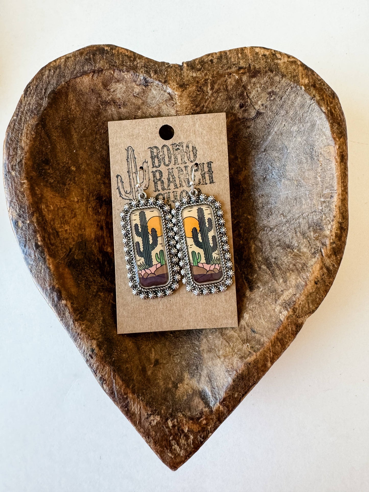 Western Scenery Cowgirl Earrings