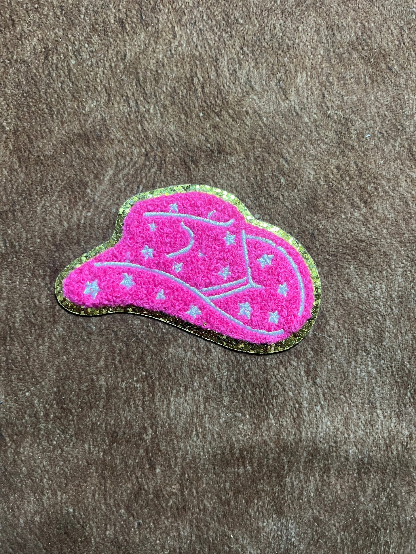 Pink Cowboy Hat Iron on Patch