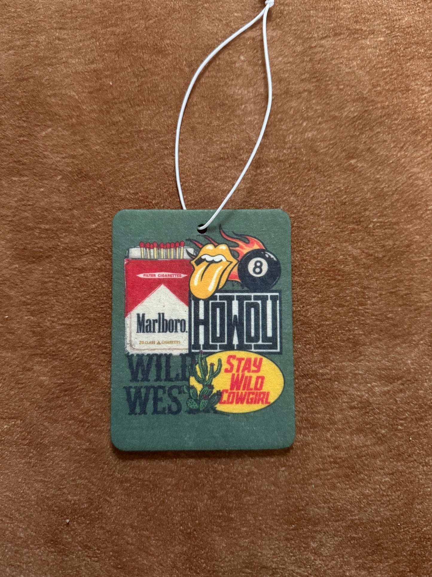 Green Western Collage Car Freshener