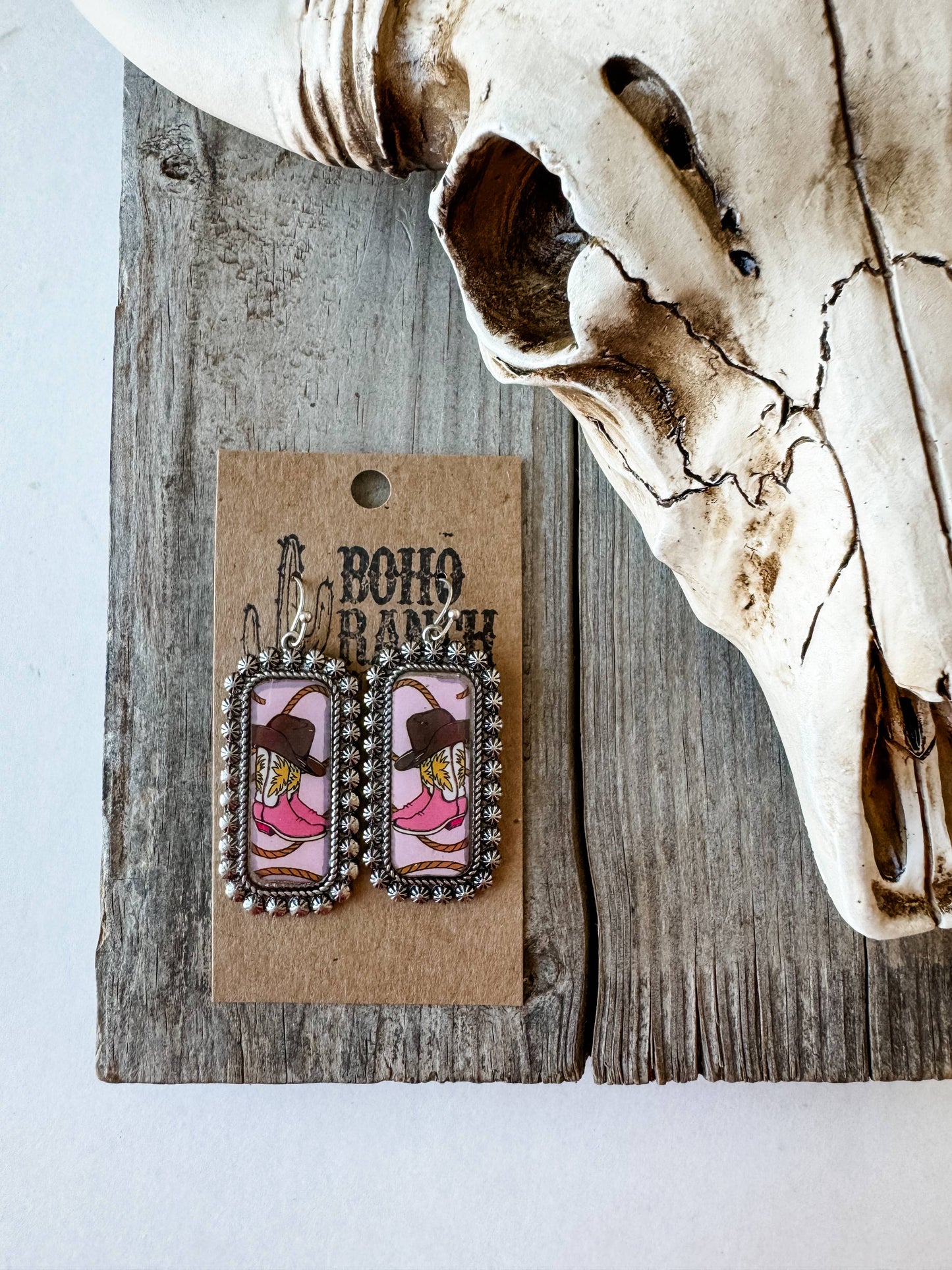 Western Scenery Cowgirl Earrings