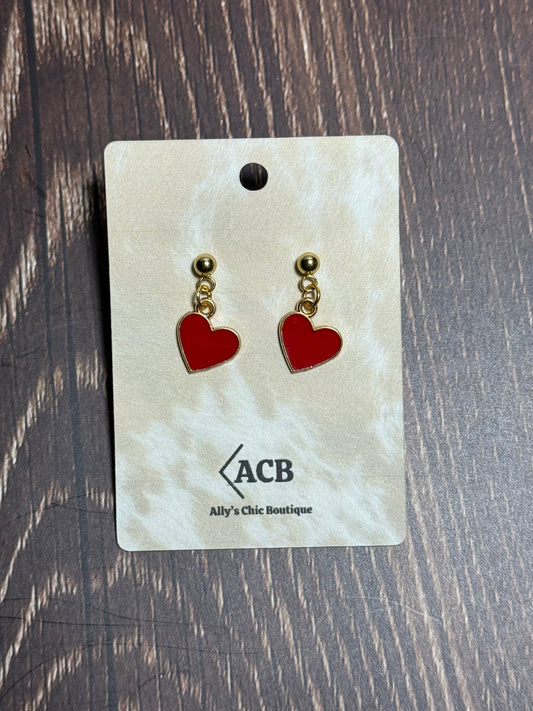 Coloured Heart Earrings