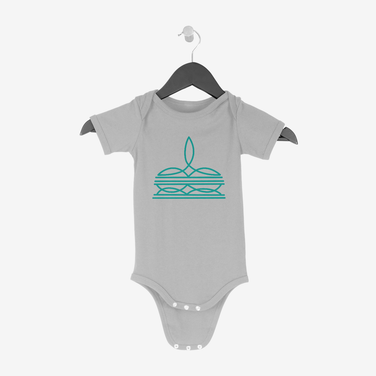 Turquoise Boot Stitch Baby Onesie