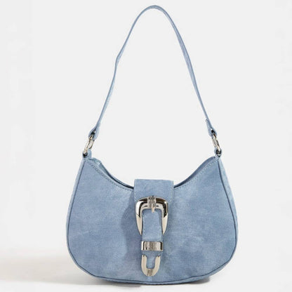 Buckle Detail Hobo Shoulder Bag
