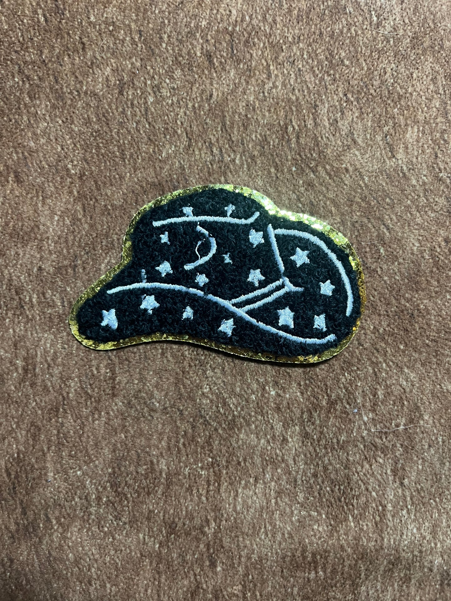 Black Cowboy Hat Iron on Patch