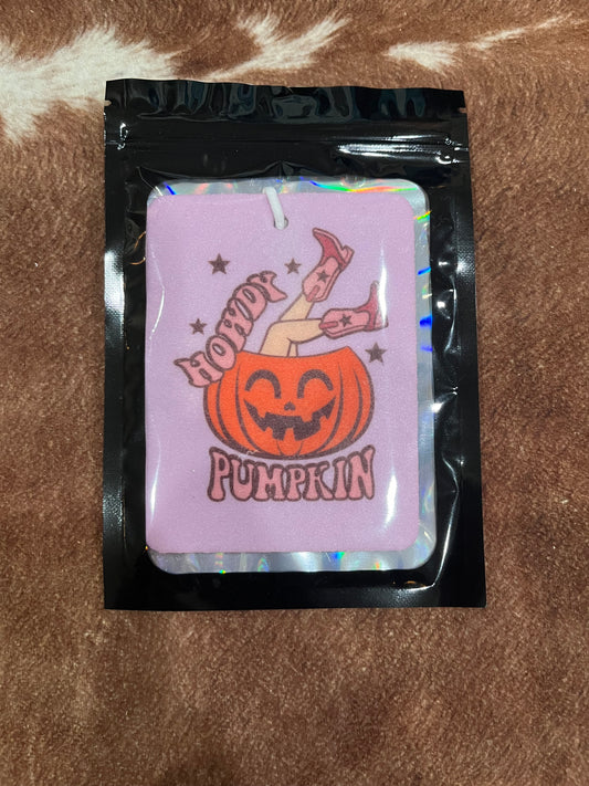 Howdy Pumpkin Car Freshener