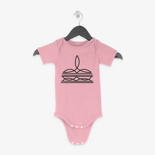 Black Boot Stitch Baby Onesie