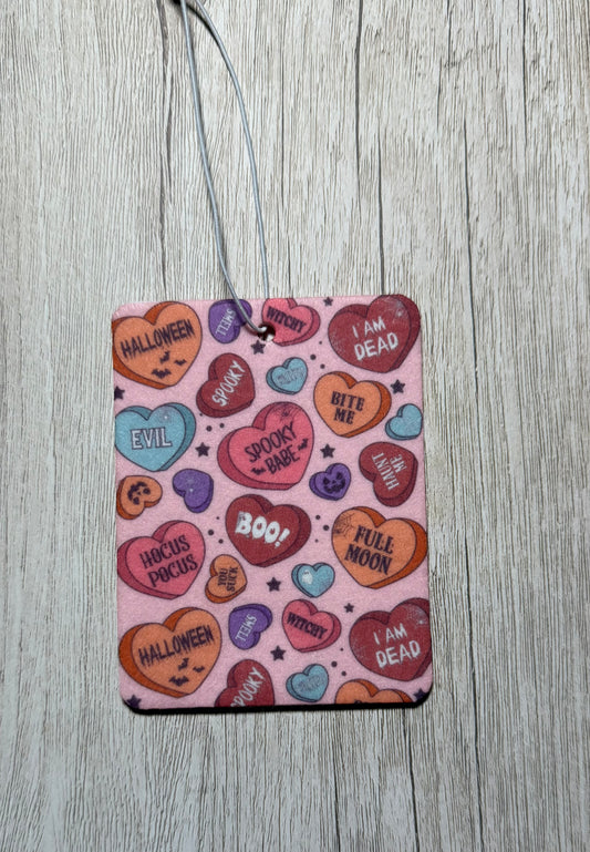 Halloween Candy Hearts Car Freshener