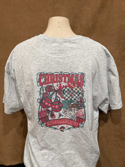 Merry and Bright Christmas Collage Retro T-shirt