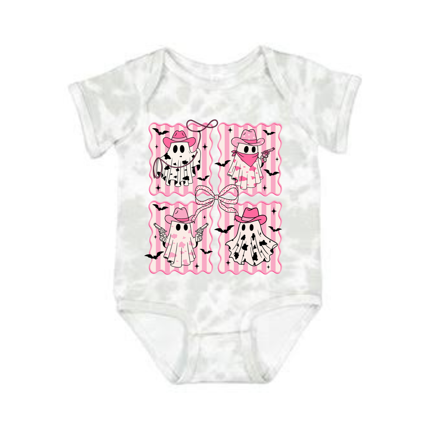 Pink Ghosts Baby Onesie