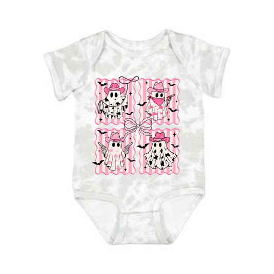 Pink Ghosts Baby Onesie