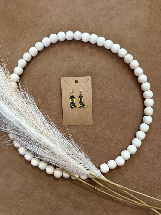 Sunflower Cowboy Boot Earrings