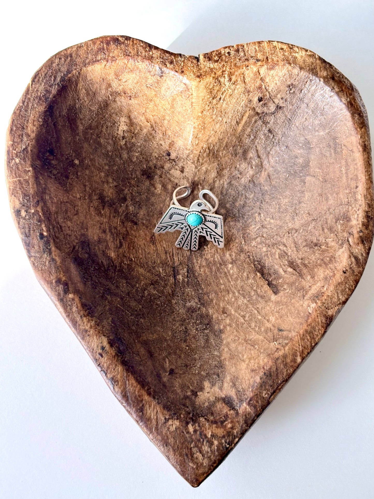 Western Thunderbird Turquoise Stone Statement Cuff Ring