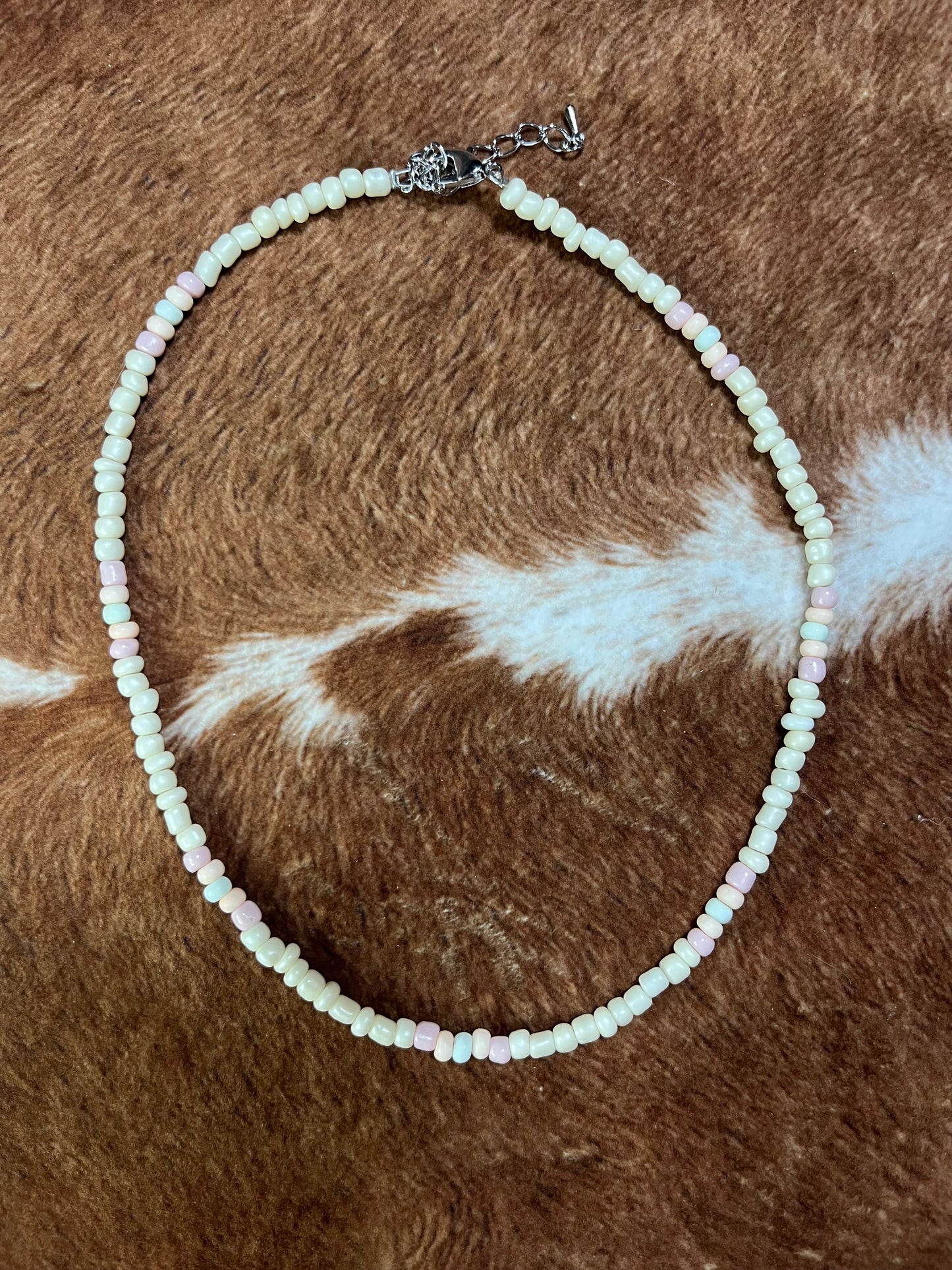 Pastel Seed Bead Choker Necklace