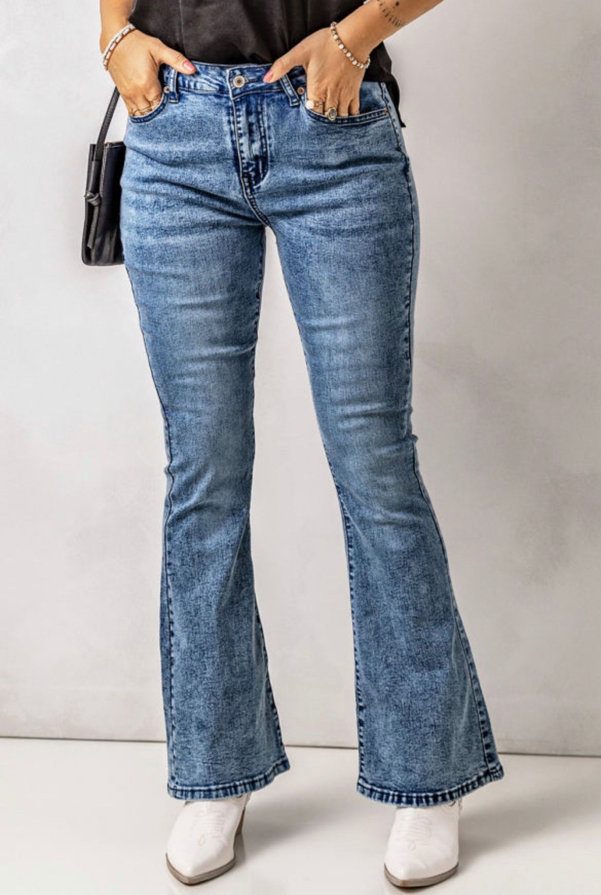 Vintage Washed Flared Jeans