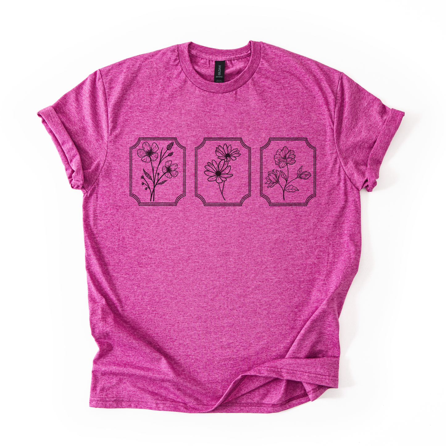 Framed Wildflowers Retro T-shirt