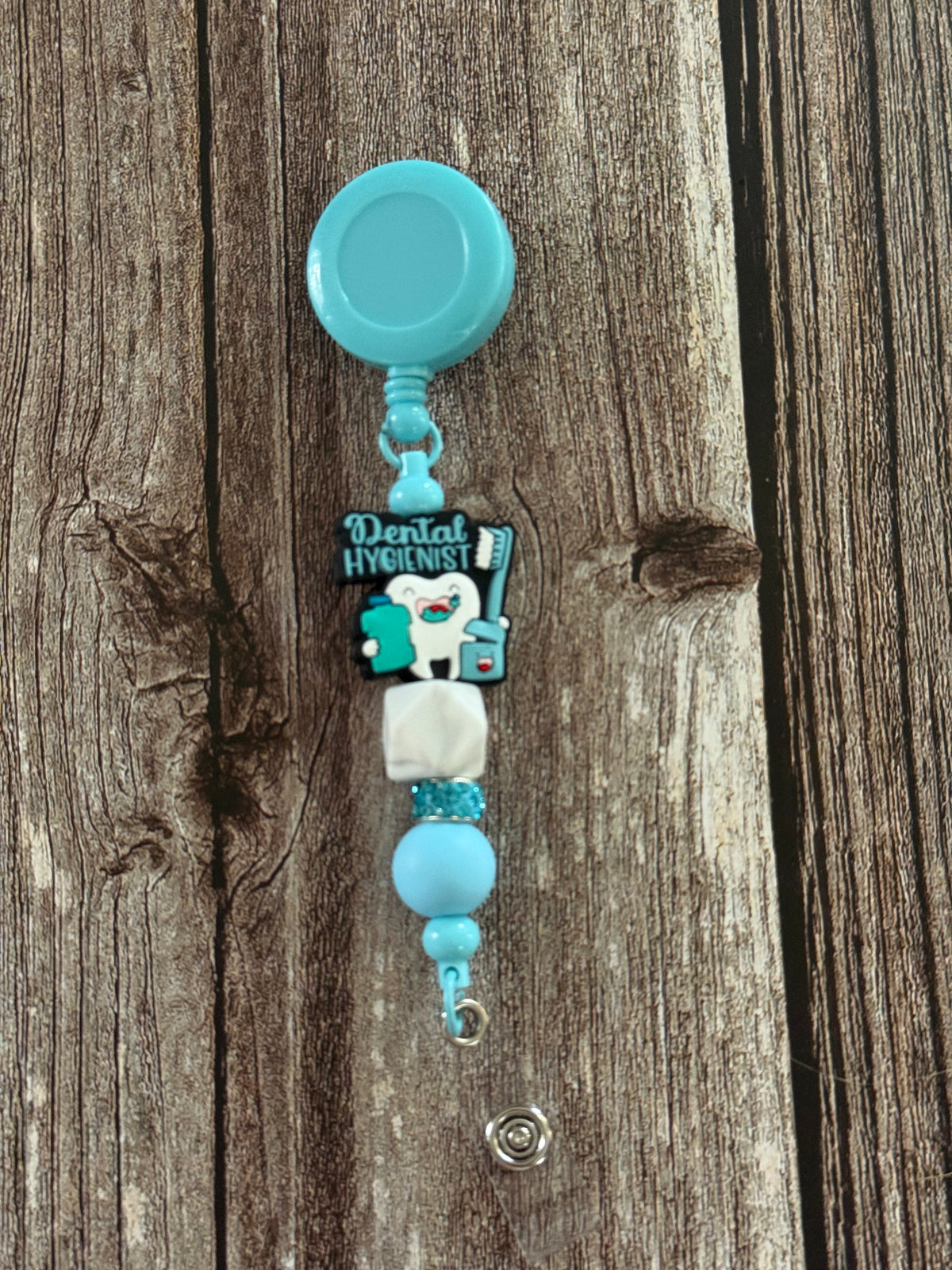 Blue Dental Hygienist Badge Reel
