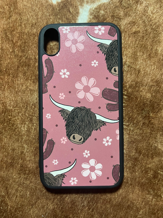 Highland Cow Pink Phone Case (Made to Order)