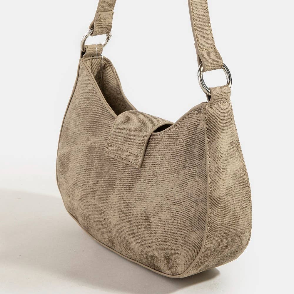 Buckle Detail Hobo Shoulder Bag