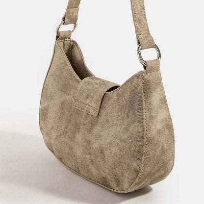 Buckle Detail Hobo Shoulder Bag