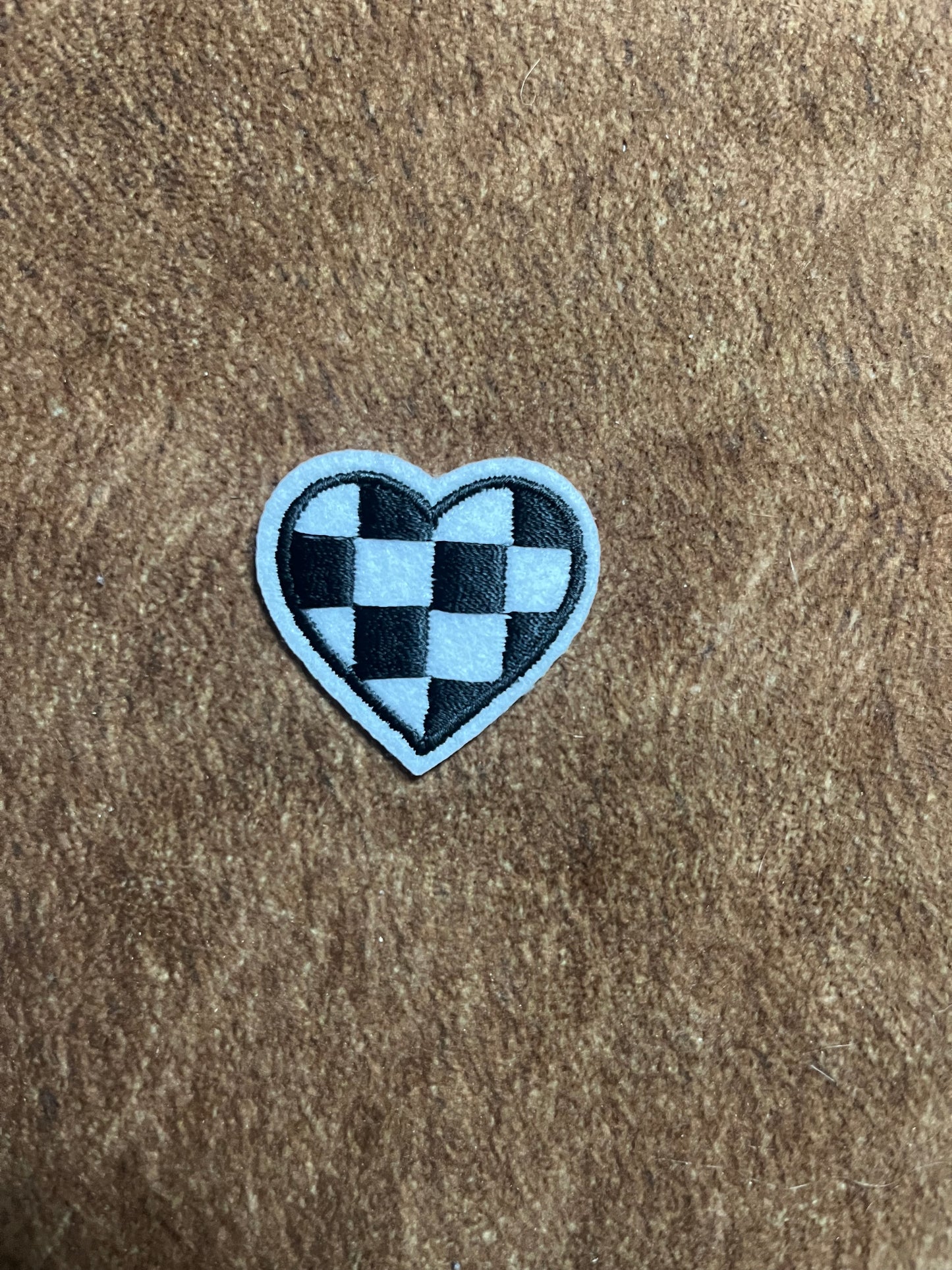 Checkered Heart Iron on Patch