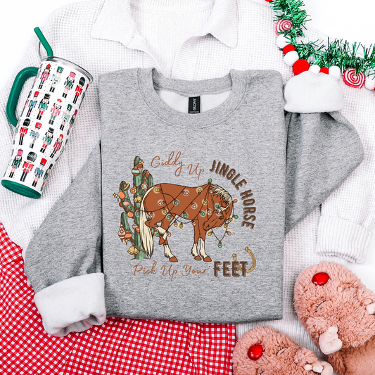 Giddy Up Jingle Horse Crewneck