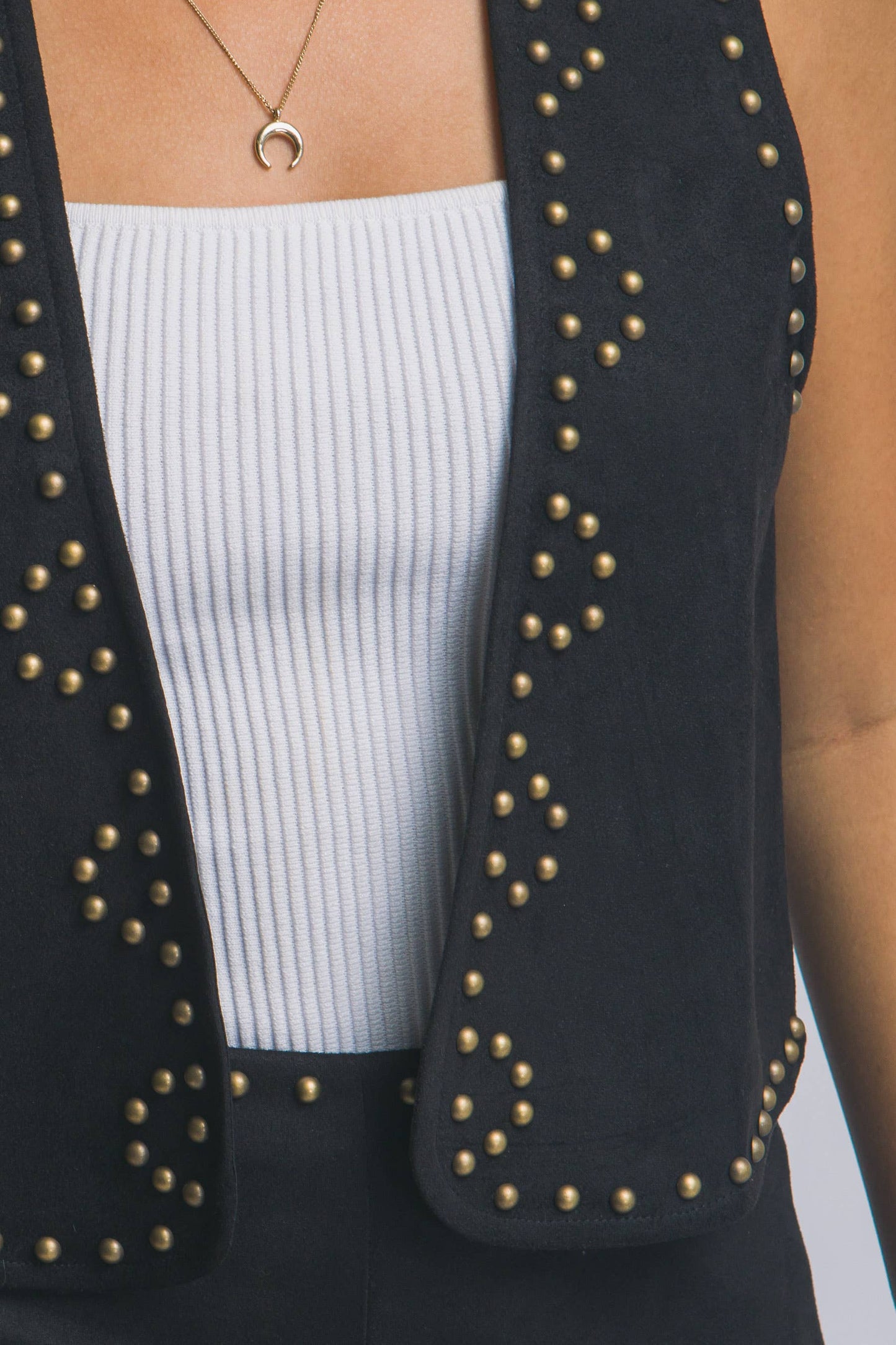 Studded Western Suede Vest