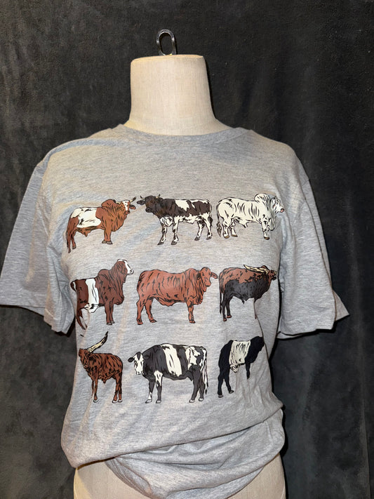 Cow Types Graphic T-shirt